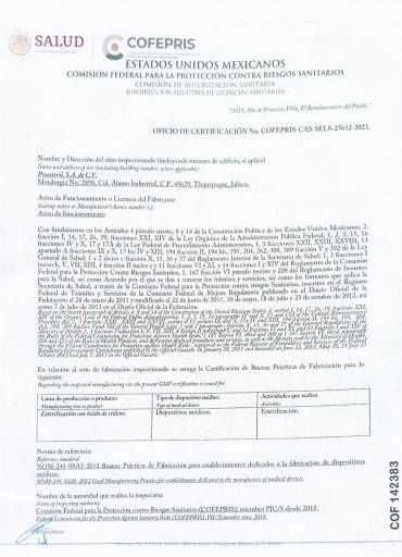 CERTIFICADO COFEPRIS BPM 2023 PROESTERIL_0001